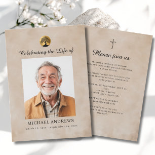 Tree of Life - Celebration of Life Funeral Photo  Invitation