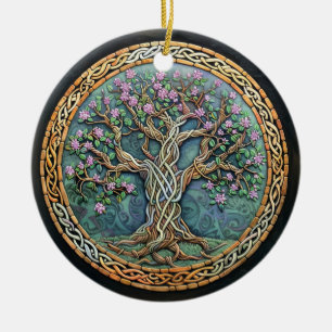 Tree Of Life Celtic Knot Ceramic Ornament