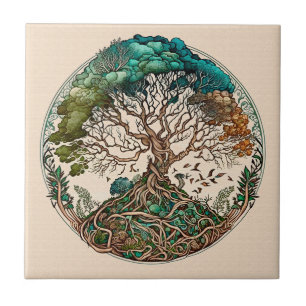 Tree of Life, Celtic Knots Ceramic Tile