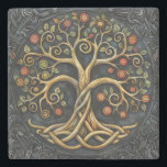Tree of Life Celtic Stone Coaster<br><div class="desc">Transform your space with our Tree of Life Celtic Stone Coaster, a captivating homage to Celtic tradition. Adorned with intricate knotwork, each coaster embodies the timeless allure of Celtic heritage. Crafted with care and precision, these coasters boast natural textures and earthy tones, infusing your decor with rustic charm. Symbolizing harmony...</div>