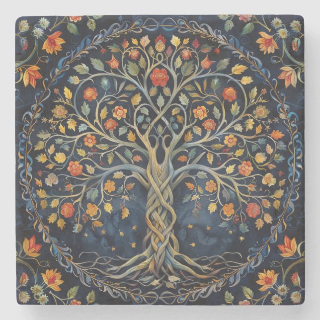 Tree of Life Celtic Stone Coaster (Front)