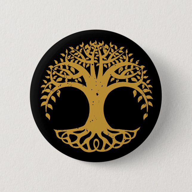 Tree of Life Celtic Symbol Button (Front)
