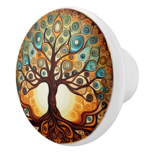 Tree of Life  Ceramic Knob