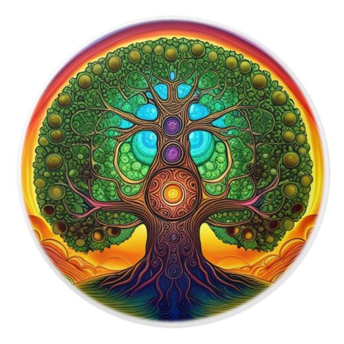 Tree of Life  Ceramic Knob