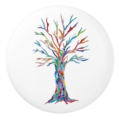 Tree of Life  Ceramic Knob