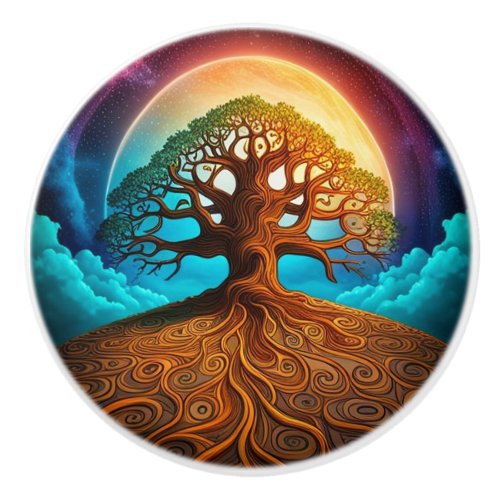 Tree of Life  Ceramic Knob