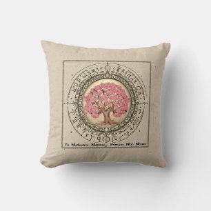 Tree Of Life Cherry Blossom Hippocrates Quote Love Throw Pillow
