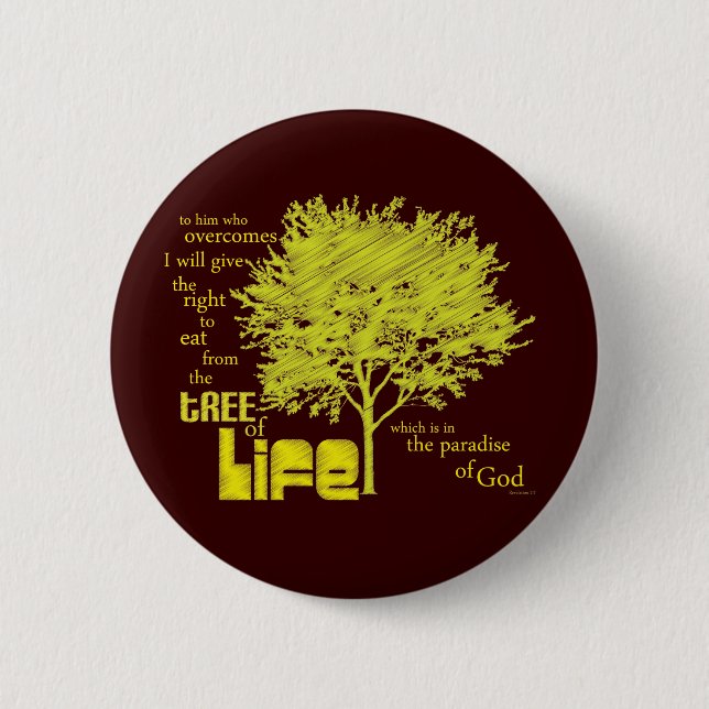 Tree of Life Christian Scripture button/badge Button (Front)