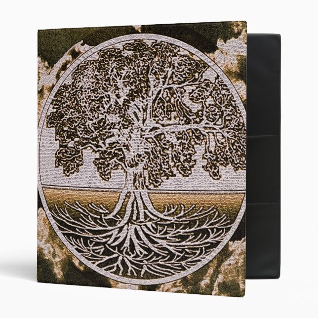 Tree of Life Circle of Life in Brown 3 Ring Binder (Front/Inside)