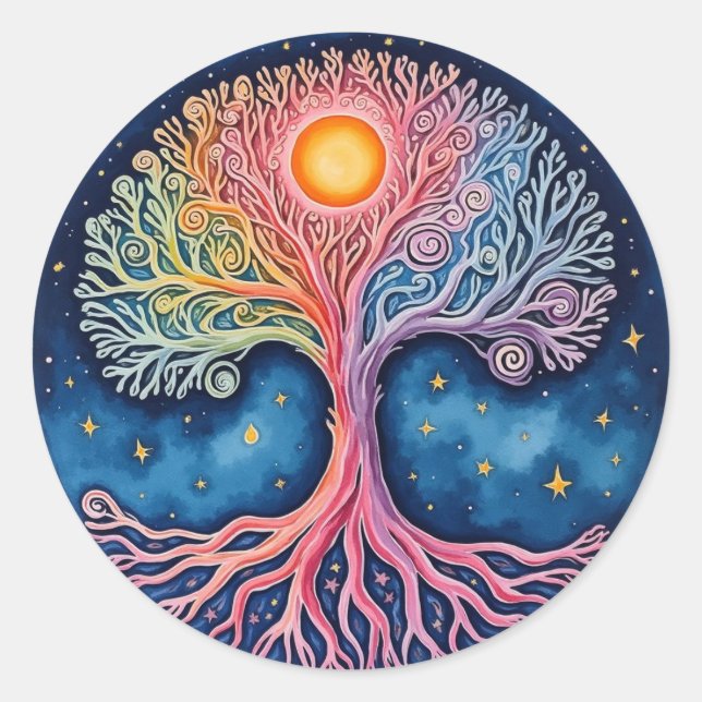 TREE OF LIFE  CLASSIC ROUND STICKER (Front)