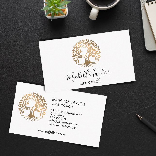 Tree of Life Coach Therapist Psychologist Beauty Business Card (Creator Uploaded)