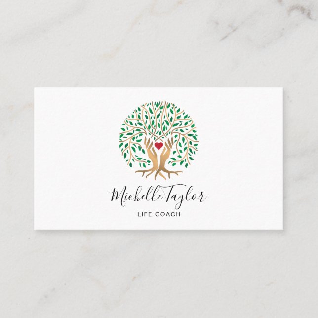 Tree of Life Coach, Therapist, Psychologist Busine Business Card (Front)