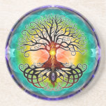 Tree Of Life Coaster<br><div class="desc">Tree of life, not as much as the abstract, geometric version, but more in a traditional sense. Symmetry, depth and vibrant colors are the main focus of this artwork.</div>