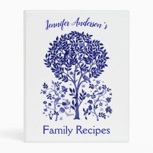 Tree of Life, Cobalt Blue Recipe Mini Binder
