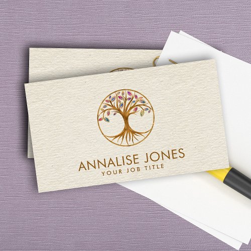Tree of life _ Colorful Leaves  Business Card