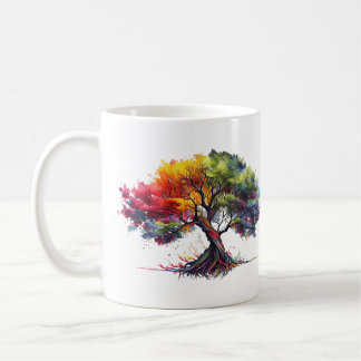 Tree of life colorful watercolors coffee mug
