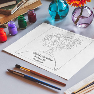Tree of Life Coloring Postcard