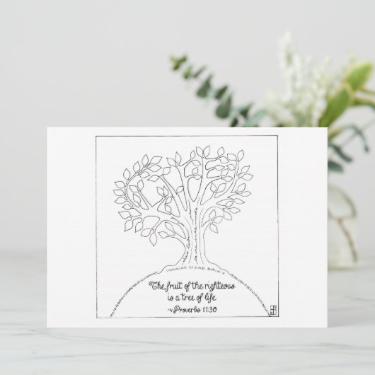 Tree of Life Coloring Postcard (Standing Front)