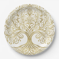 Tree of Life Cream & Gold Celtic Wedding