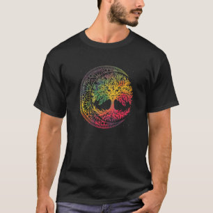 Tree Of Life Crescent Moon Phases Mandala Yoga T-Shirt