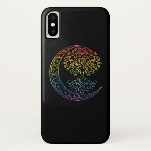 Tree of Life Cresent Moon Phases Mandala Yoga Gift iPhone X Case