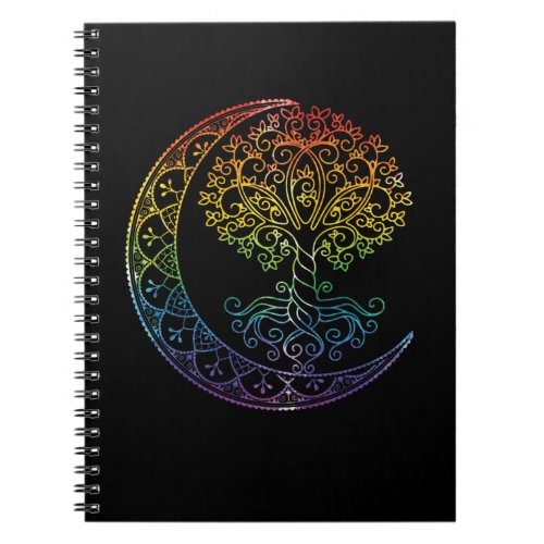 Tree of Life Cresent Moon Phases Mandala Yoga Gift Notebook