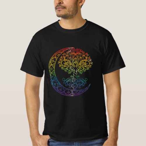 Tree of Life Cresent Moon Phases Mandala Yoga Gift T_Shirt