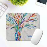 Tree of Life Custom Mouse Pad<br><div class="desc">This mouse pad is decorated with a mosaic tree of life in the colors of the rainbow. Easily customizable with your name or monogram. Use the Customize Further option to change the text size, style or color if you wish. Because we create our own artwork you won't find this exact...</div>