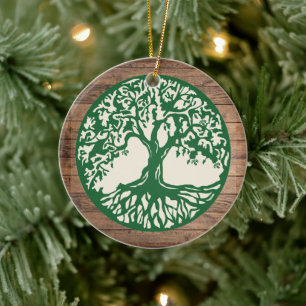 Tree of Life - Custom Year Name  Ceramic Ornament