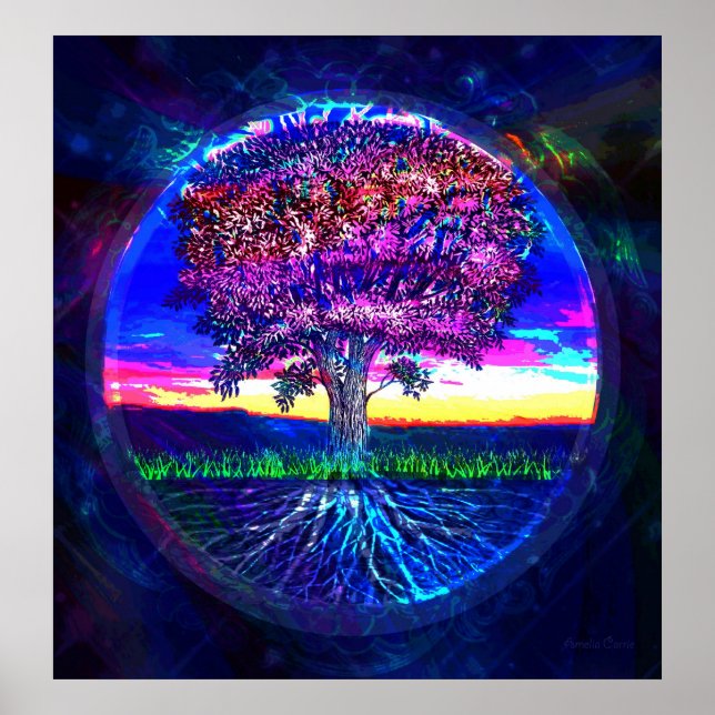 Tree of Life Dark Blue Poster (Front)