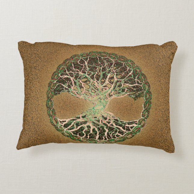 Tree of Life Decorative Pillow (Back)