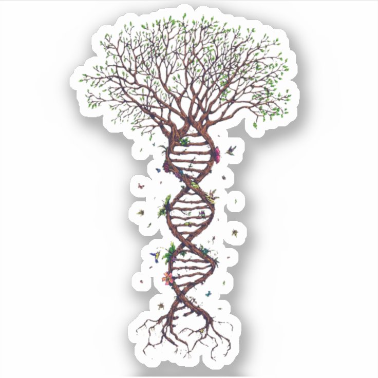 Tree of Life DNA Genetics Biology Environment Sticker | Zazzle