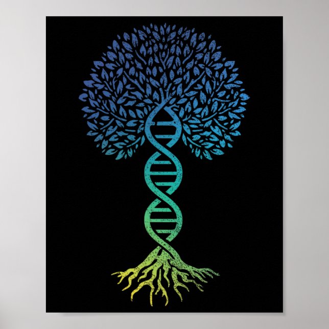 Tree Of Life Dna Science Genetics Earth Day Geneal Poster (Front)