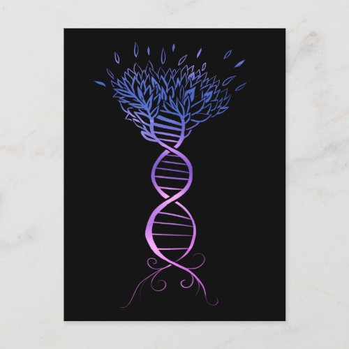 Tree of Life DNA Strand Genealogy Tree Holiday Postcard