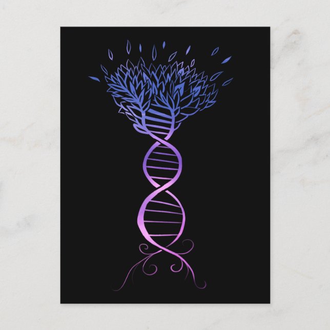 Tree of Life DNA Strand Genealogy Tree Holiday Postcard (Front)