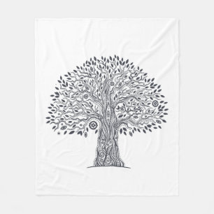 Tree Of Life Doodle Fleece Blanket