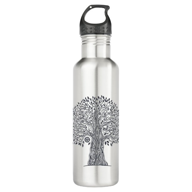 Tree Of Life Doodle Water Bottle (Front)