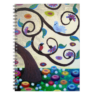 Tree of life dove and robin notebook