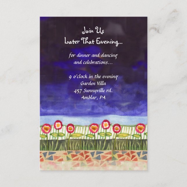 Tree of Life Doves Bar Bat Mitzvah Reception Card (Front)