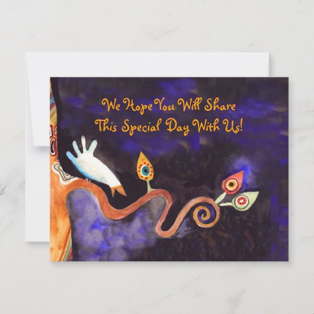 Tree of Life Doves Bar Bat Mitzvah Reply Card (Front)