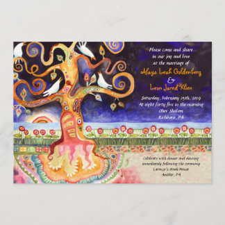 TREE OF LIFE DOVES Jewish Wedding Invitation