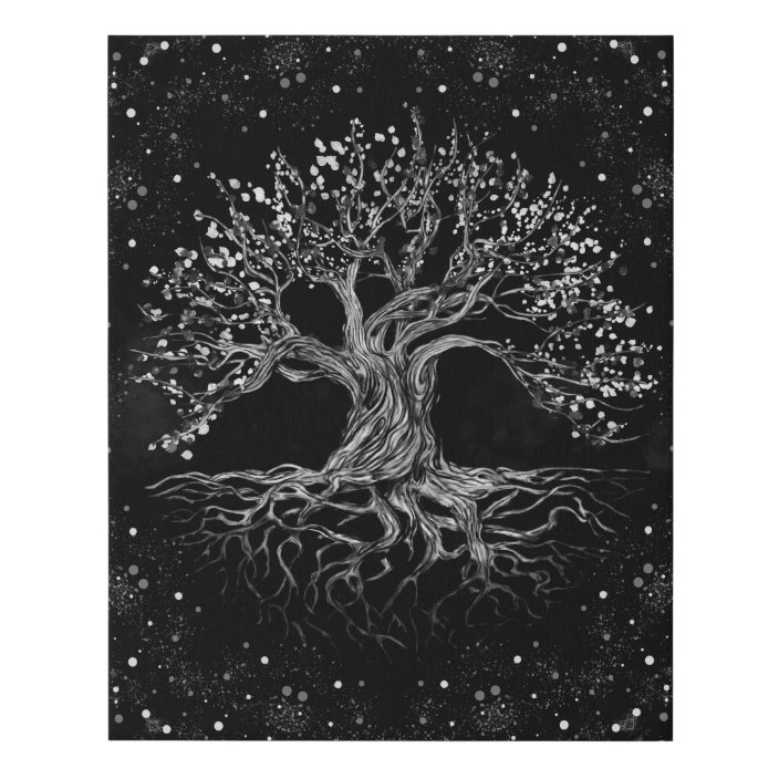 images Tree Of Life Drawing Black And White tree of life drawing black and white faux canvas print zazzle com