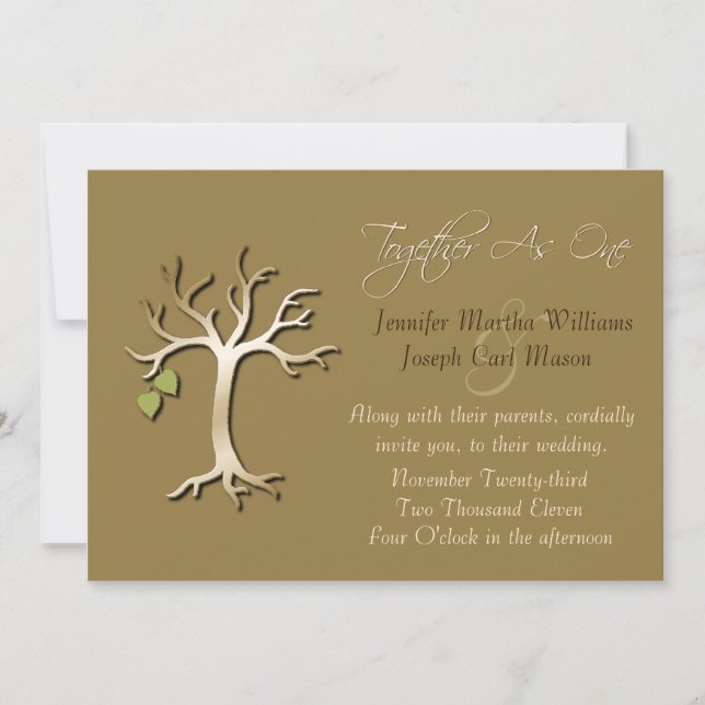 Tree of Life Elegant Fall Wedding Invitation (Front)