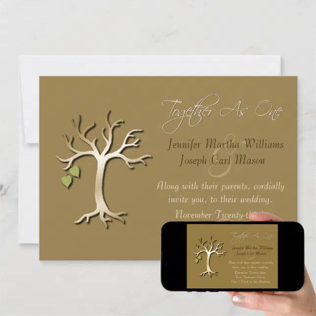Tree of Life Elegant Fall Wedding Invitation | Zazzle