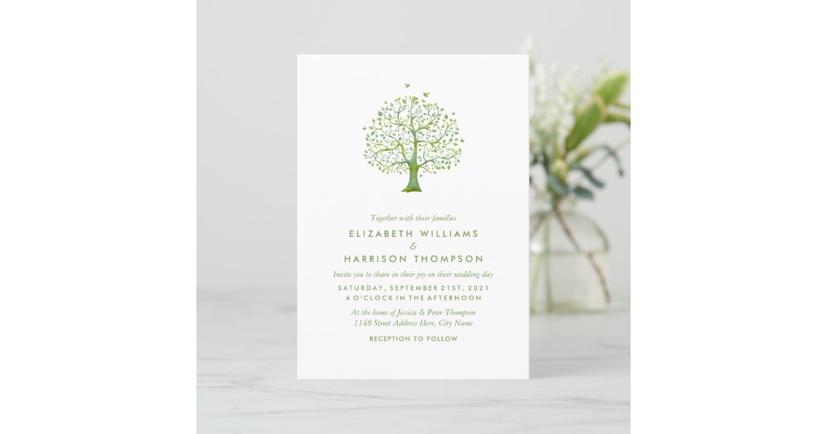 Tree of Life, Elegant Wedding Invitation | Zazzle