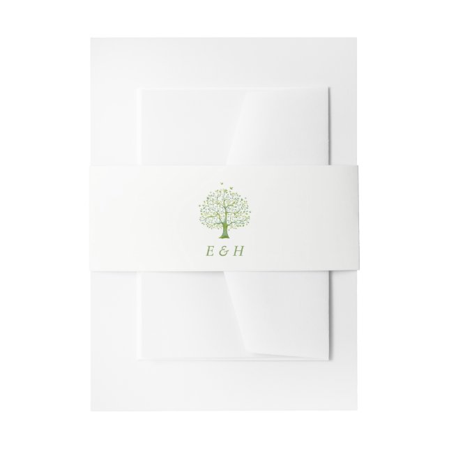 Tree of Life, Elegant Wedding Invitation Belly Band (Front Example)