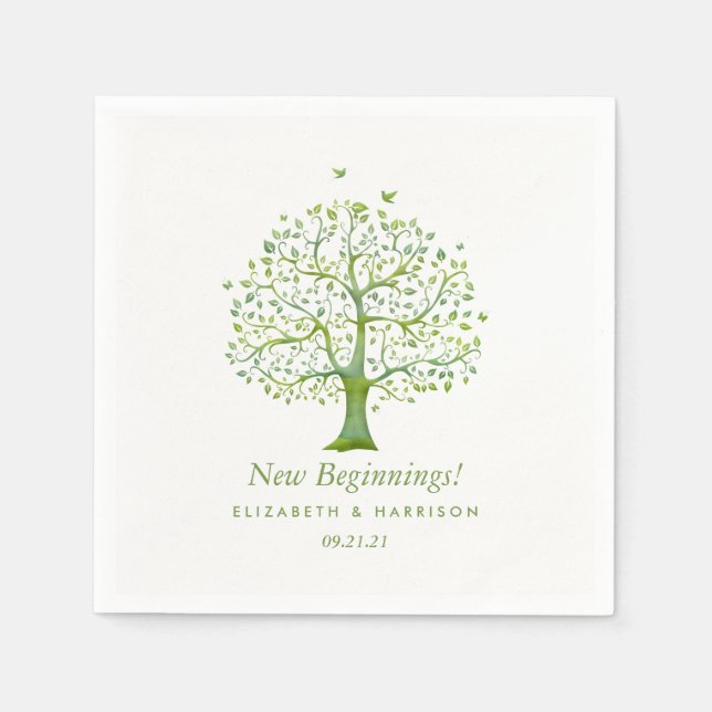 Tree of Life, Elegant Wedding Napkins (Front)