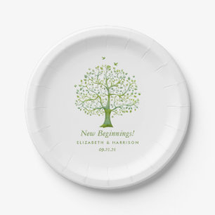 Tree of Life, Elegant Wedding Paper Plates