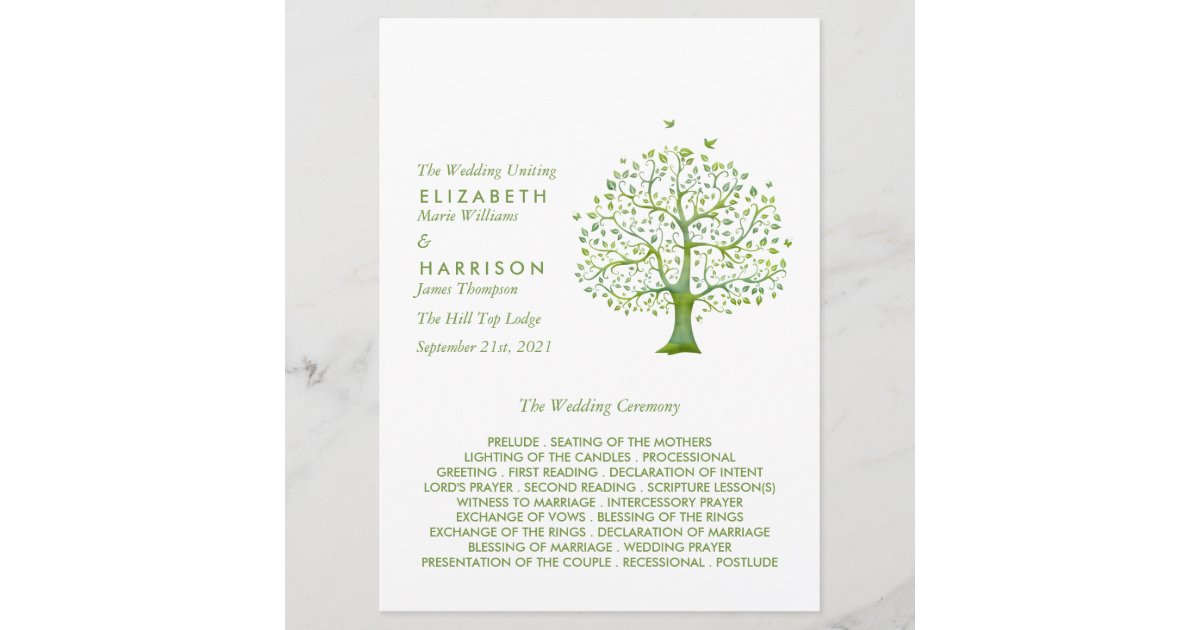 Tree of Life, Elegant Wedding Program | Zazzle