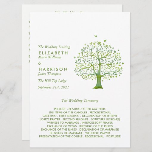 Tree of Life, Elegant Wedding Program | Zazzle